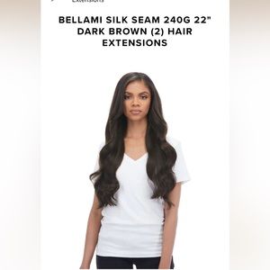 Bellami silk seam extensions in Dark Brown 22inches 240 grams - never worn
